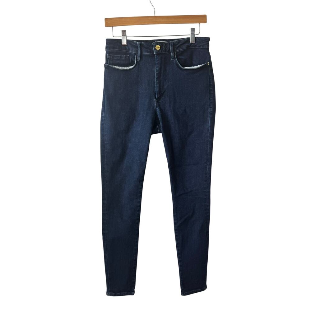 Frame Jeans Women‎ 2 Blue Le One Skinny Dark Wash Pocket Minimal Modest Y2K